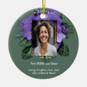 クリスチャン追悼記念アフリカスミレ セラミックオーナメント (正面)