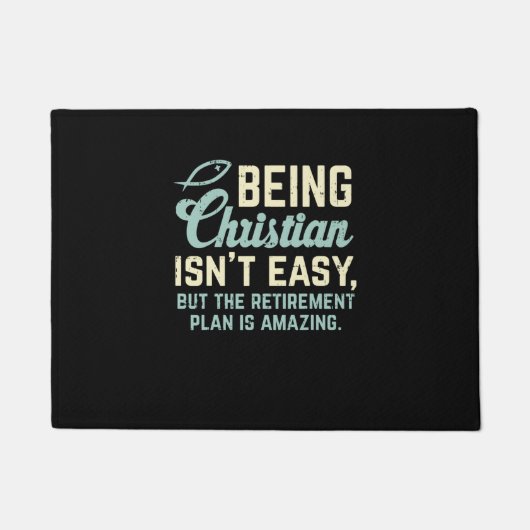クリスチャン退職計画神イエス信仰の宗教 ドアマット (正面)
