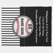 クリスチャン野球のギフトは何でもできる フリースブランケット (正面(横))