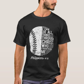 クリスチャン野球私はフィリップのすべての事ができる Tシャツ