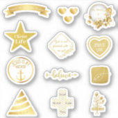 クリスチャン金ゴールドイエズステッカーパック シール (正面)
