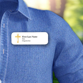 クリスチャン金ゴールドクラシッククロス、3" x 1" 名札