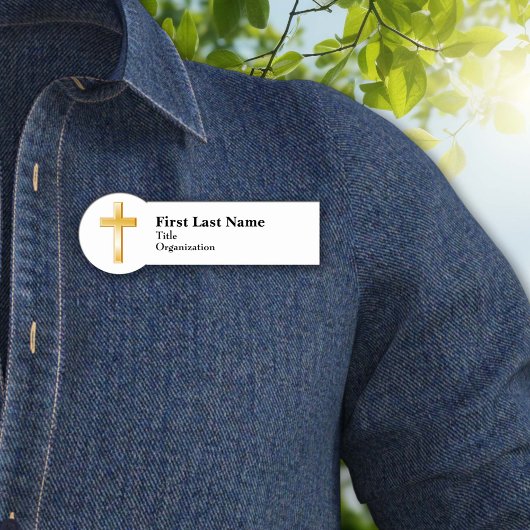 クリスチャン金ゴールドクロス名タグ 名札