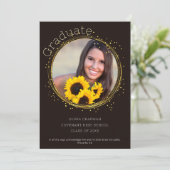 クリスチャン金ゴールドラウンドフレームフォトアナウンスメントカード 案内状 (スタンド正面)