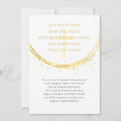 クリスチャン金ゴールドラウンドフレームフォトアナウンスメントカード 案内状 (裏面)