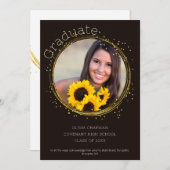 クリスチャン金ゴールドラウンドフレームフォトアナウンスメントカード 案内状 (正面/裏面)