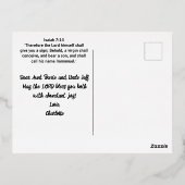 クリスチャン金ゴールド出生クリスマスポストカード 箔シーズンポストカード (裏面)