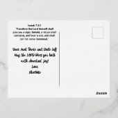 クリスチャン金ゴールド出生クリスマスポストカード 箔シーズンポストカード (裏面)