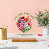 クリスチャン開花あなたは植えられたフローラ アクリルサイン (ウェディング)