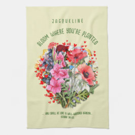 クリスチャン開花あなたは植えられたフローラ キッチンタオル