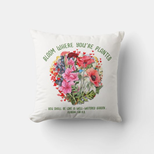 クリスチャン開花あなたは植えられたフローラ クッション (正面)