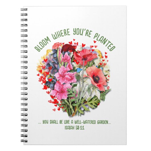 クリスチャン開花あなたは植えられたフローラ ノートブック (正面)
