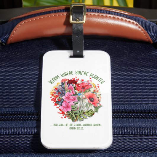 クリスチャン開花あなたは植えられたフローラ ラゲッジタグ (正面インサイチュ2)