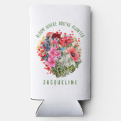 クリスチャン開花、あなたは植えられたフローラ植物 スリム缶クーラー (裏面)