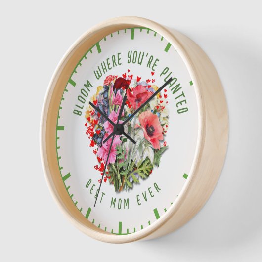 クリスチャン開花、あなたは植えられたフローラ植物 壁時計 (傾斜)