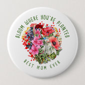 クリスチャン開花、あなたは植えられたフローラ植物 缶バッジ (正面)