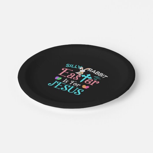 クリスチャン間抜けキュートなウサギのイースターはイエスのために ペーパープレート (アングル)
