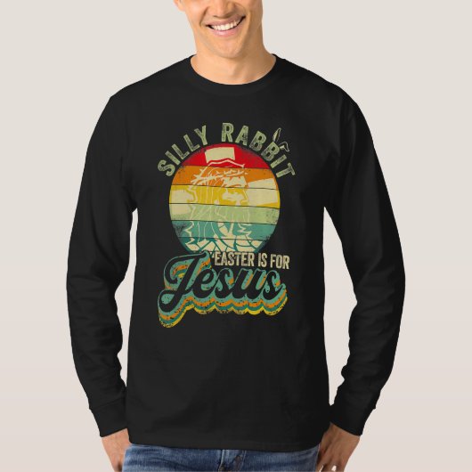 クリスチャン間抜けレトロウサギTeeイースターIs For J Tシャツ (正面)