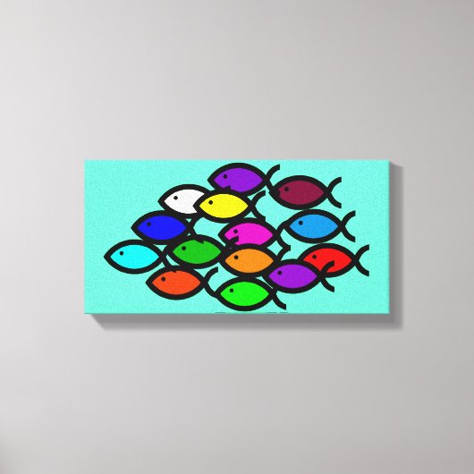 クリスチャン魚のシンボル – レインボースクール –  キャンバスプリント (正面)