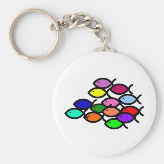 クリスチャン魚のシンボル – レインボースクール –  キーホルダー (正面)