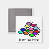 クリスチャン魚のシンボル – レインボースクール –  マグネット (正面/裏面)