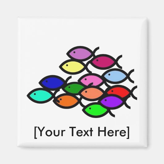 クリスチャン魚のシンボル – レインボースクール –  マグネット (正面)