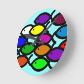 クリスチャン魚のシンボル – レインボースクール –  ラウンド壁時計 (傾斜)