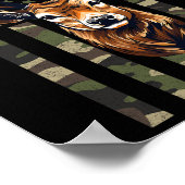 クリスチャン鹿狩り迷彩柄アメリカ国旗 ポスター (角)