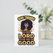 クリスチャン黒人女性、教会は神イエスの祭典を愛する シーズンポストカード (スタンド正面)