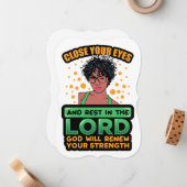 クリスチャン黒人女性、教会は神イエスの祭典を愛する ノートカード (正面/裏面インサイチュ)