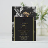 クリスチャン黒金ゴールドお祝いの生活葬儀 サンキューカード (スタンド正面)