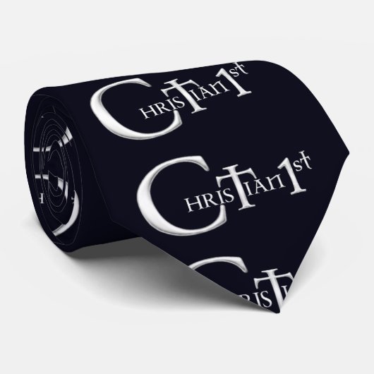 クリスチャン1位。ネイビーブルー ネクタイ (ロール)