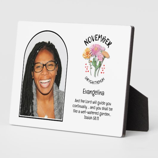 クリスチャン11月誕生月花名写真 フォトプラーク (側面)