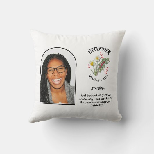 クリスチャン12月誕生月花名写真 クッション (裏面)