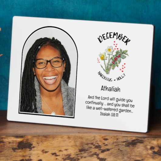 クリスチャン12月誕生月花名写真 フォトプラーク