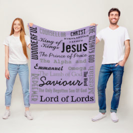 クリスチャン17名のイエス・パープル フリースブランケット