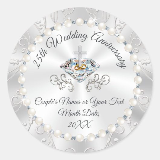 クリスチャン25周年封筒シール ラウンドシール (正面)