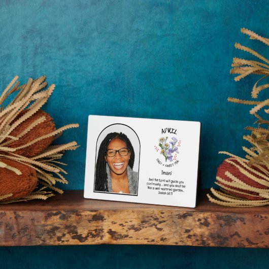 クリスチャン4月誕生月花名写真 フォトプラーク (側面)