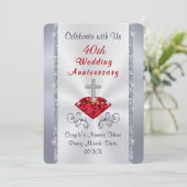 クリスチャン40周年記念招待状をパーソナライズ 招待状 (スタンド正面)