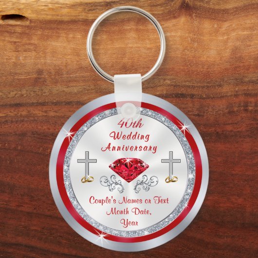 クリスチャン40周年記念結婚パーティーの好意 キーホルダー (正面)