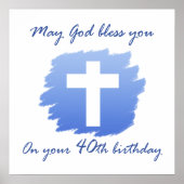 クリスチャン40歳の誕生日プレゼント ポスター (正面)