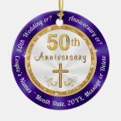 クリスチャン50周年結婚オーナメント セラミックオーナメント (正面)