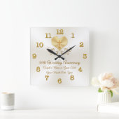 クリスチャン50周年記念ギフトパーソナライズされた、 スクエア壁時計 (ホーム)