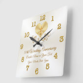 クリスチャン50周年記念ギフトパーソナライズされた、 スクエア壁時計 (傾斜)