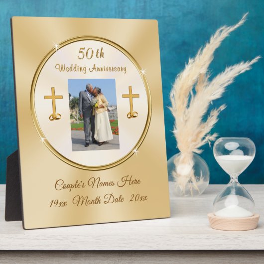 クリスチャン50周年記念プラパーソナライズされたーク フォトプラーク (側面)