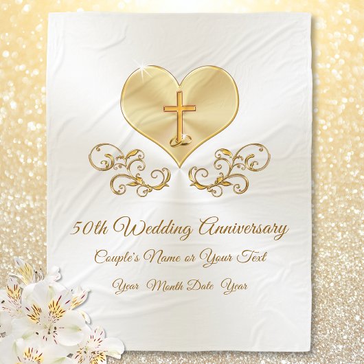 クリスチャン50周年記念結婚ギフトアイディア フリースブランケット