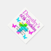 クリスチャン60番目の誕生日パーソナライズされたナプキン スタンダードカクテルナプキン (角)
