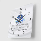 クリスチャン65結婚周年記念ギフト スクエア壁時計 (傾斜)