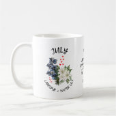 クリスチャン7月誕生月花名前をカスタムする コーヒーマグカップ (左)
