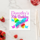 クリスチャン70番目の誕生日カスタムバタフライナプキン スタンダードカクテルナプキン (インサイチュ)